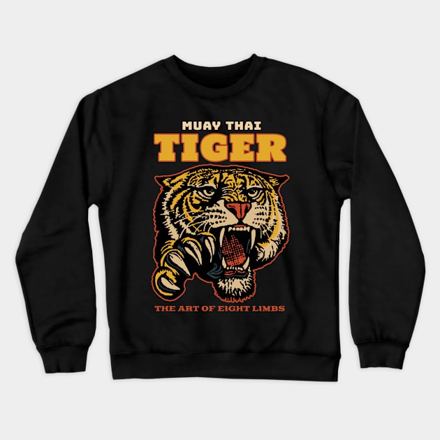 Muay Thai Tiger The Art of Eight Limbs Crewneck Sweatshirt by KewaleeTee